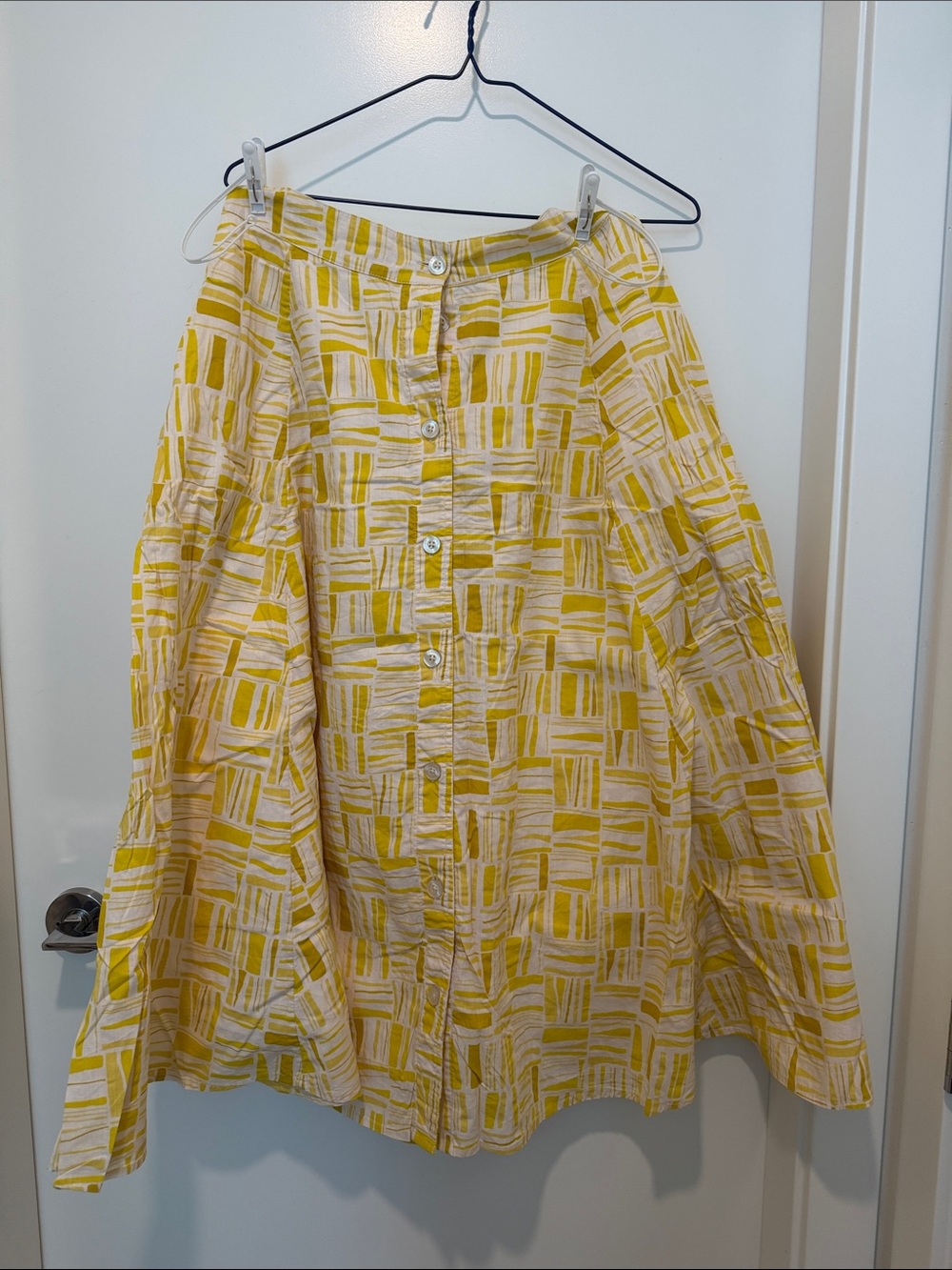 [Cath Kidston] Women’s Yellow Patterned Button-Front Skirt